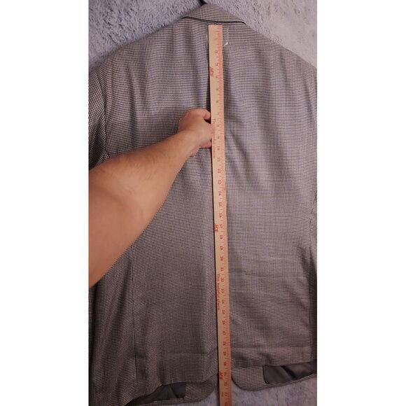 Stafford Blazer Mens 44R Silk Wool Blend Houndstooth Sport Coat Preppy Casual 44 - Picture 13 of 15